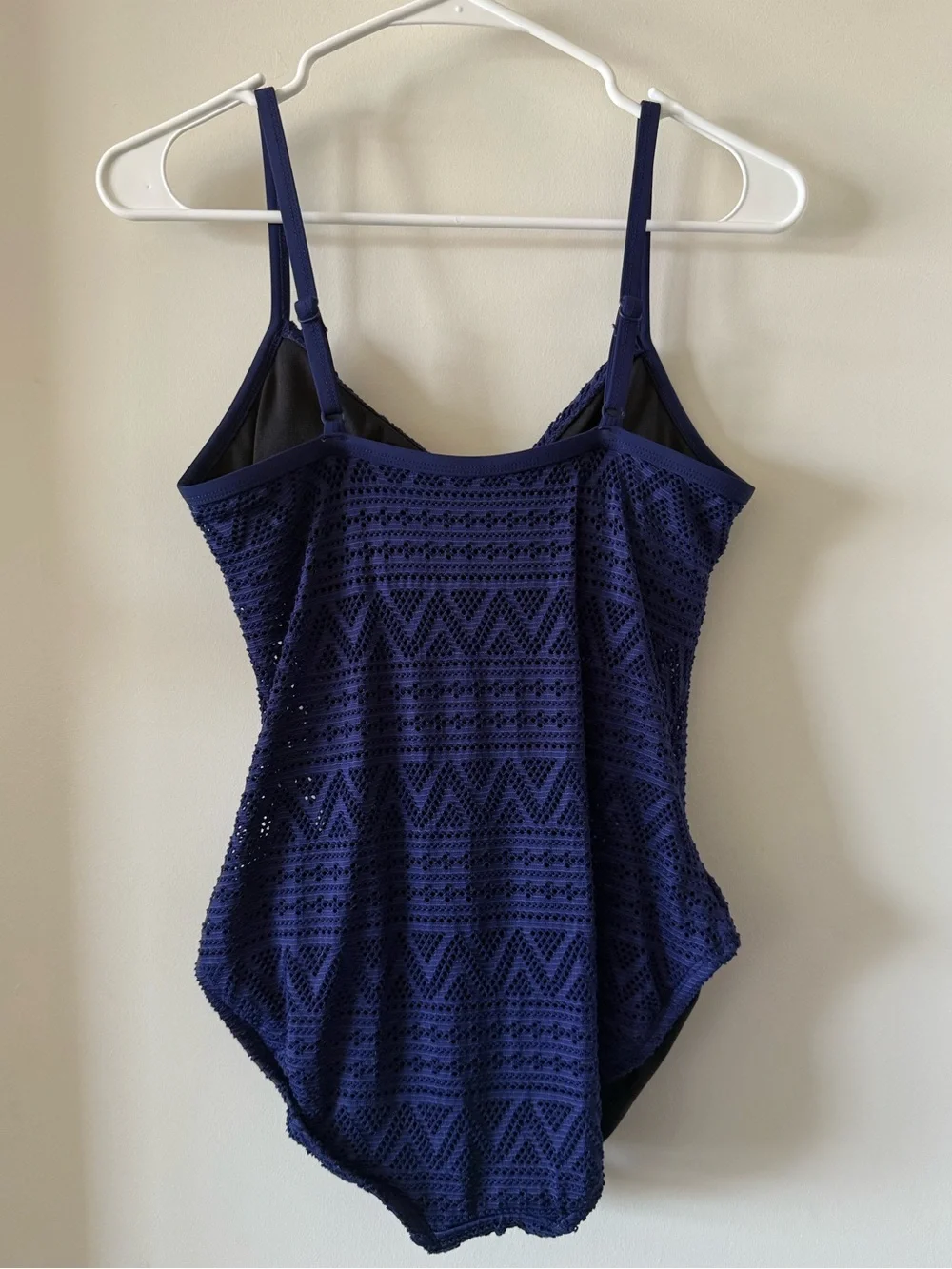 EUC Aqua Green Crochet One Piece Swimsuit